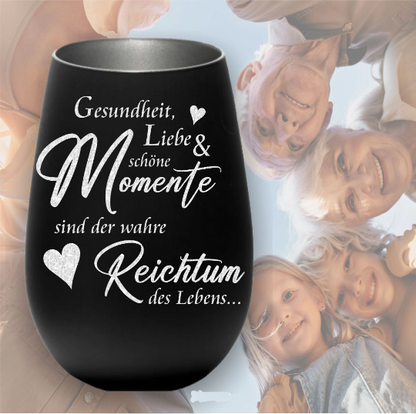 032 - Personalisiertes Windlicht Gesundheit Liebe Wunsch Erinnerungslicht mit Wunschnamen personalisiertes Geschenk Familie