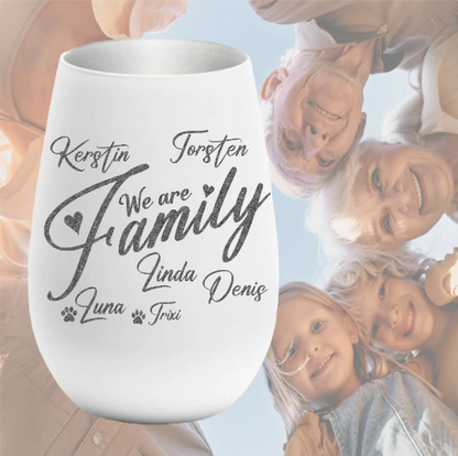 Personalisiertes Windlicht Wir sind eine Familie Erinnerungslicht mit Wunschnamen personalisiertes Geschenk Familie