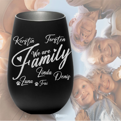 Personalisiertes Windlicht Wir sind eine Familie Erinnerungslicht mit Wunschnamen personalisiertes Geschenk Familie